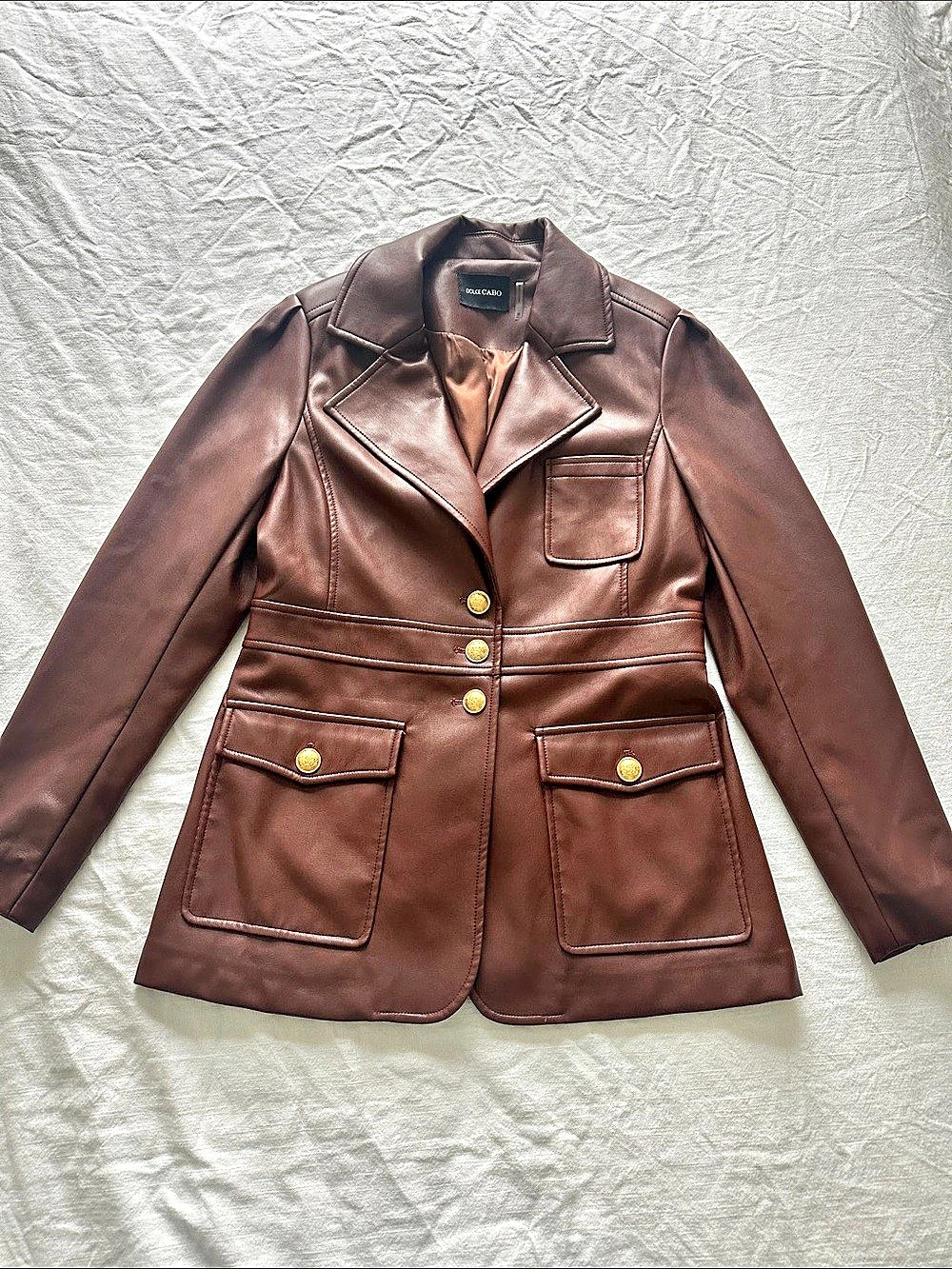 Dolce Cabo Brown Faux Leather Jacket